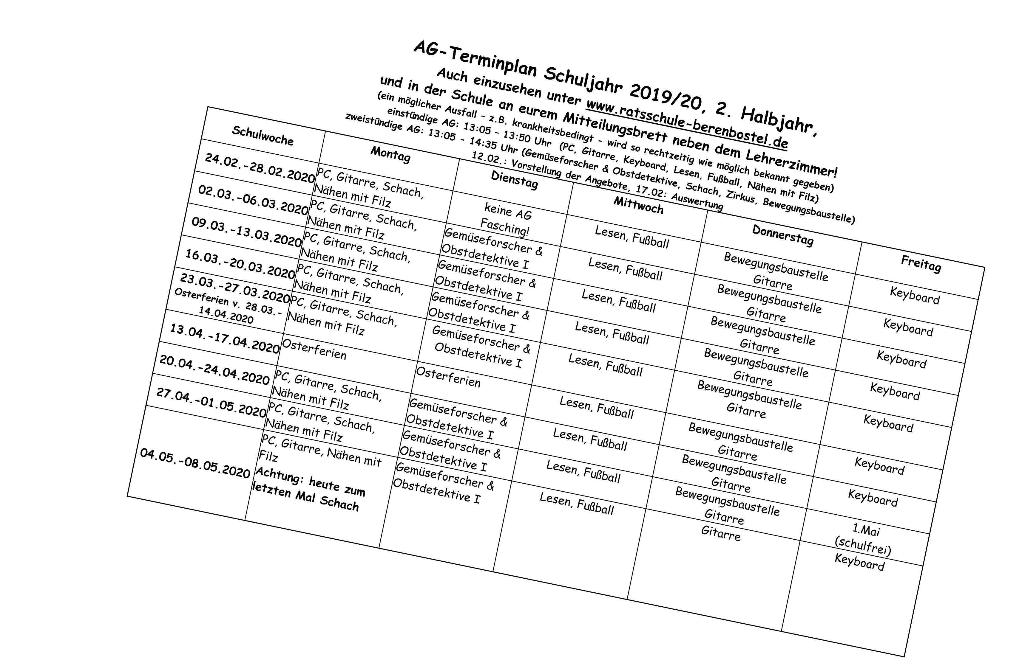 Terminplan Grundschule Vinnhorst